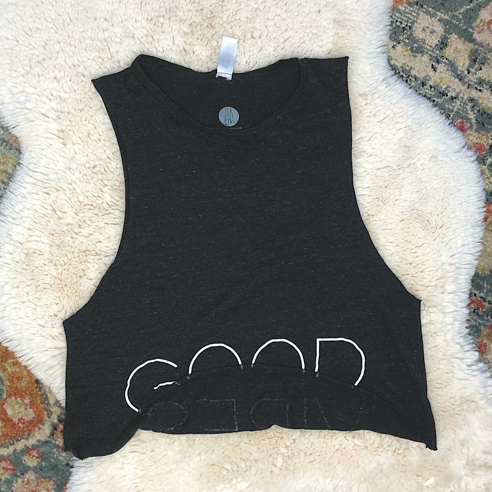 4/$25 • the jiva shop • GOODVIBES cut off crop
